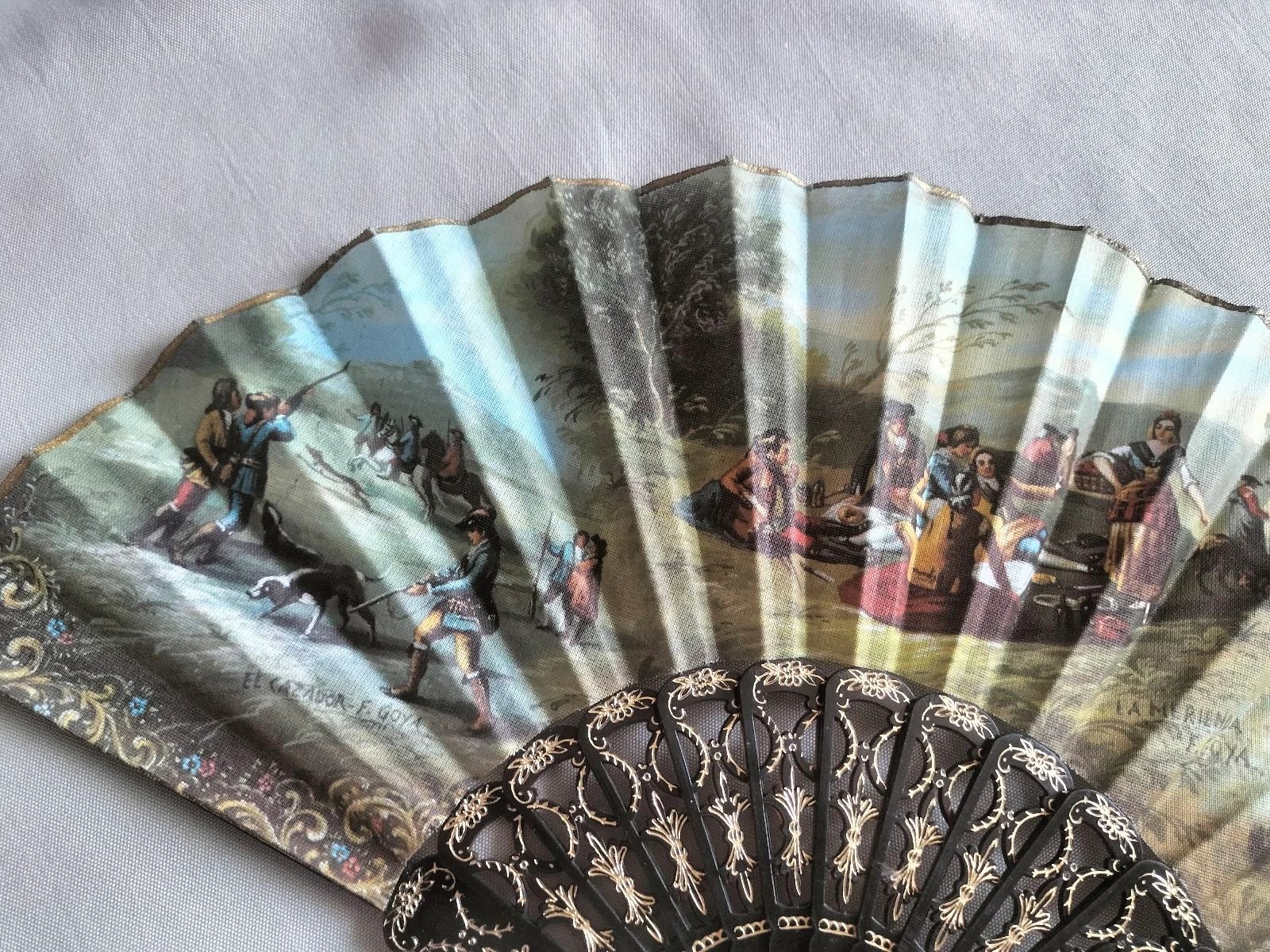Vintage Spanish Fan | Very Good Condition | Goya Reproductions | Multicolor – photo 4
